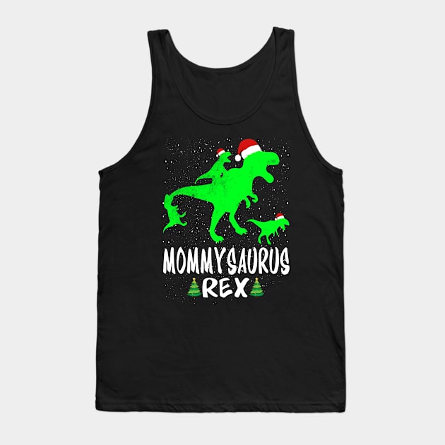 Mommy T Rex Matching Family Christmas Dinosaur Shirt Tank Top by intelus